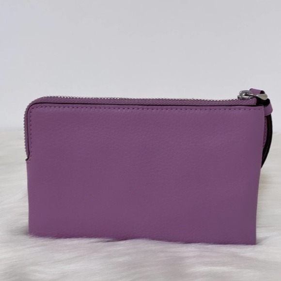 NWT💃Coach Corner Zip Wristlet/Refined Pebble Leather/ Violet - Picture 5 of 8